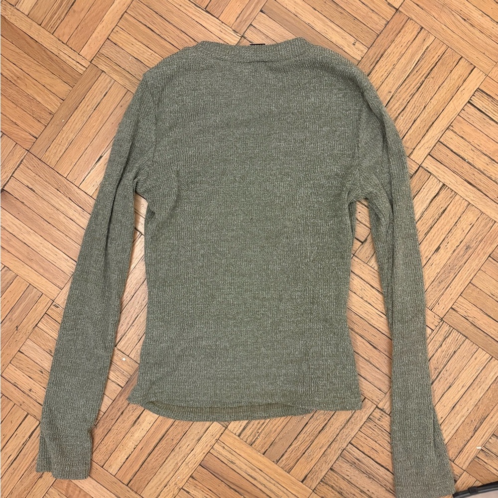 Olive Green Women's Long Sleeve Top